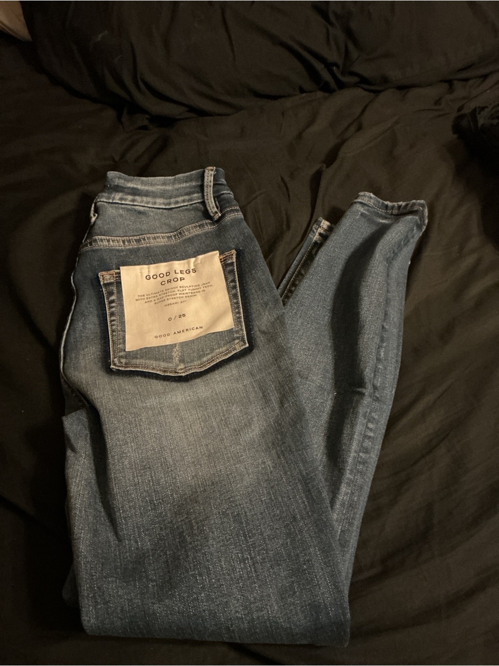 Good American Good Legs Crop Jeans — Medium Blue Wash